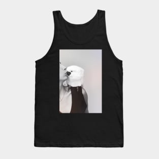 white cockatoo kiss love picture blanc and white grey Tank Top